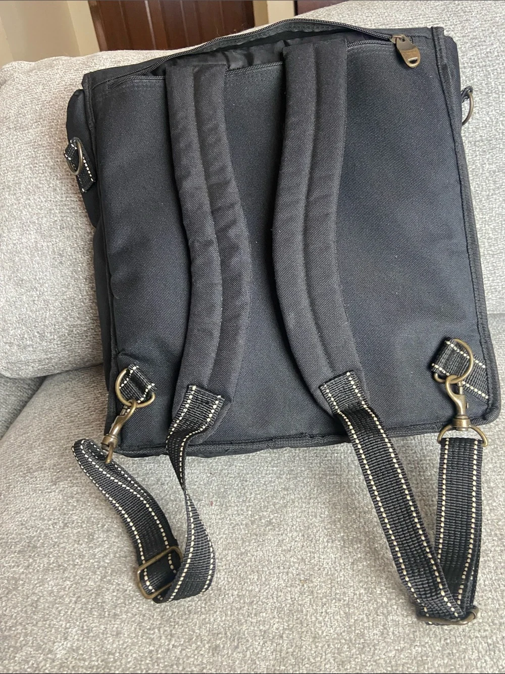 Picnic at Ascot Black Insulated Backpack for Picnic with Brown Accents